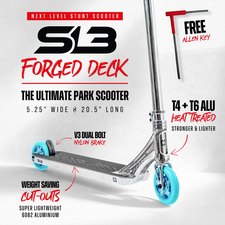 CORE SL3 Complete Stunt Scooter - Chrome/Teal