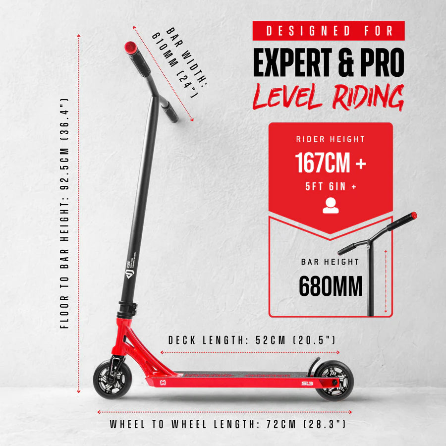CORE SL3 Complete Stunt Scooter - Red/Black