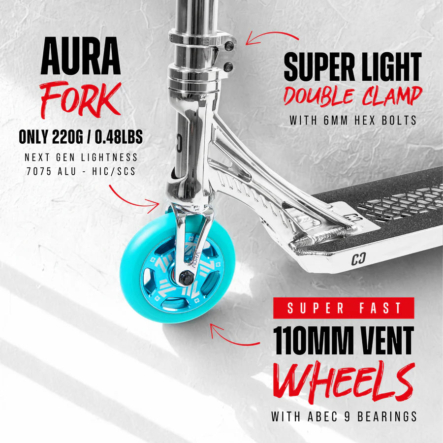 CORE SL3 Complete Stunt Scooter - Chrome/Teal