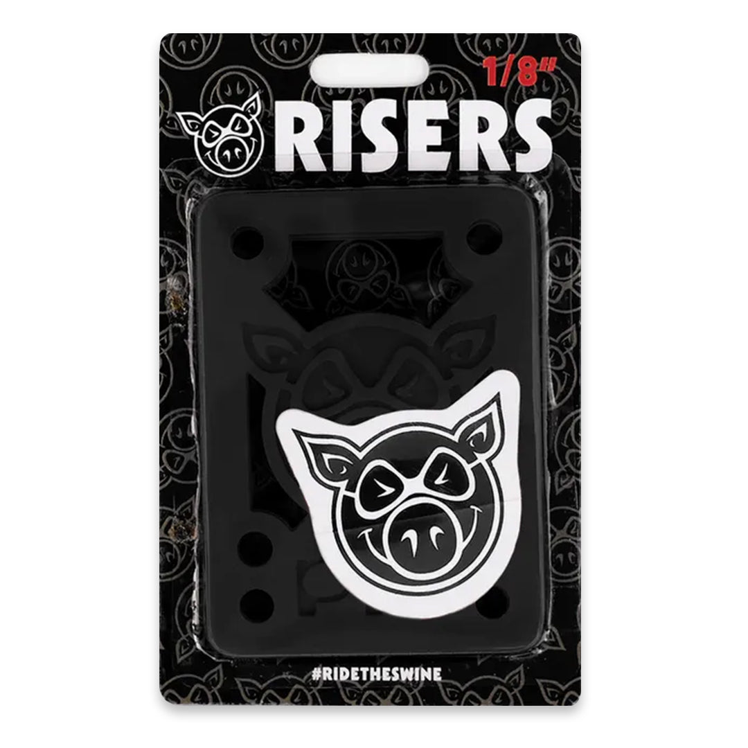 Pig Wheels 1/8" Hard Risers Black