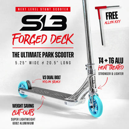 CORE SL3 Complete Stunt Scooter - Chrome/Teal