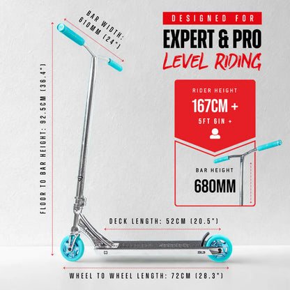 CORE SL3 Complete Stunt Scooter - Chrome/Teal