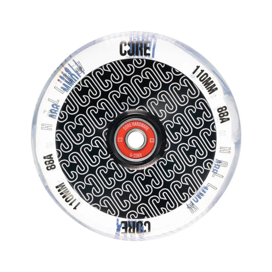 CORE Hollow Stunt Scooter Wheel Repeat 110mm - Clear/Black X2