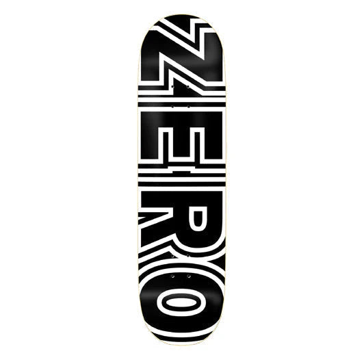 ZERO SKATEBOARD DECK BOLD BLACK WHITE 8"
