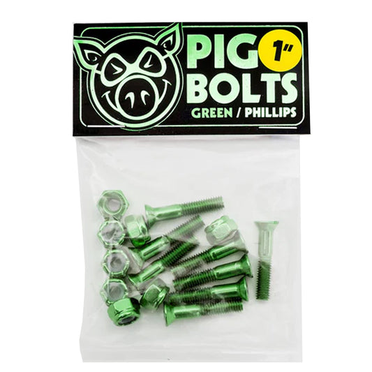 Pig Wheels Anodized Green 1" Phillips